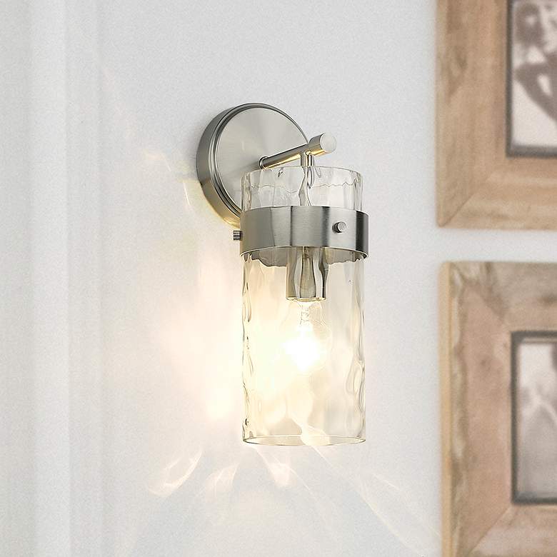 Image 1 Fontaine 14" High Brushed Nickel Wall Sconce
