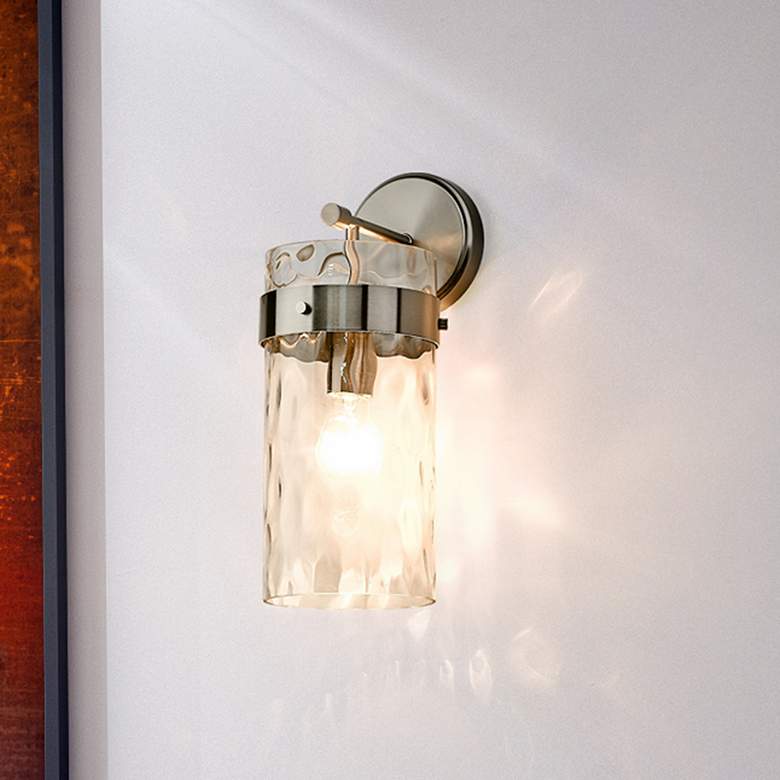 Image 1 Fontaine 15 1/2" High Brushed Nickel Wall Sconce