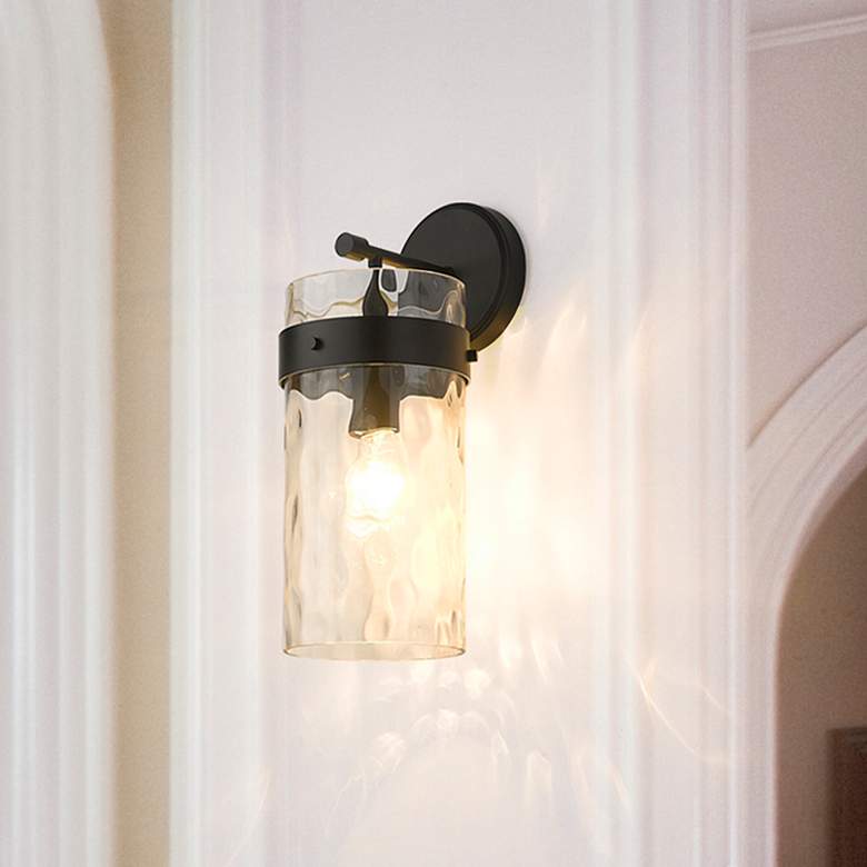 Image 2 Fontaine 15 1/2" High Matte Black Wall Sconce