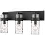 Fontaine 24" Wide Matte Black 3-Light Vanity Bath Light