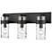 Fontaine 24" Wide Matte Black 3-Light Vanity Bath Light
