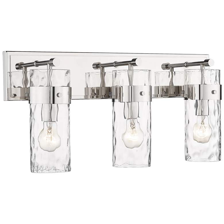 Image 1 Fontaine 24" Wide Polished Nickel 3-Light Vanity Bath Light