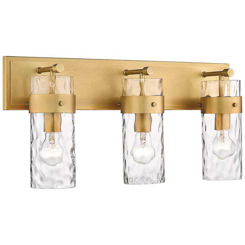 Image 1 Fontaine 24 inch Wide Rubbed Brass 3-Light Vanity Bath Light