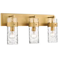 Fontaine 24" Wide Rubbed Brass 3-Light Vanity Bath Light