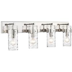 Fontaine 34" Wide Polished Nickel 4-Light Bath Light