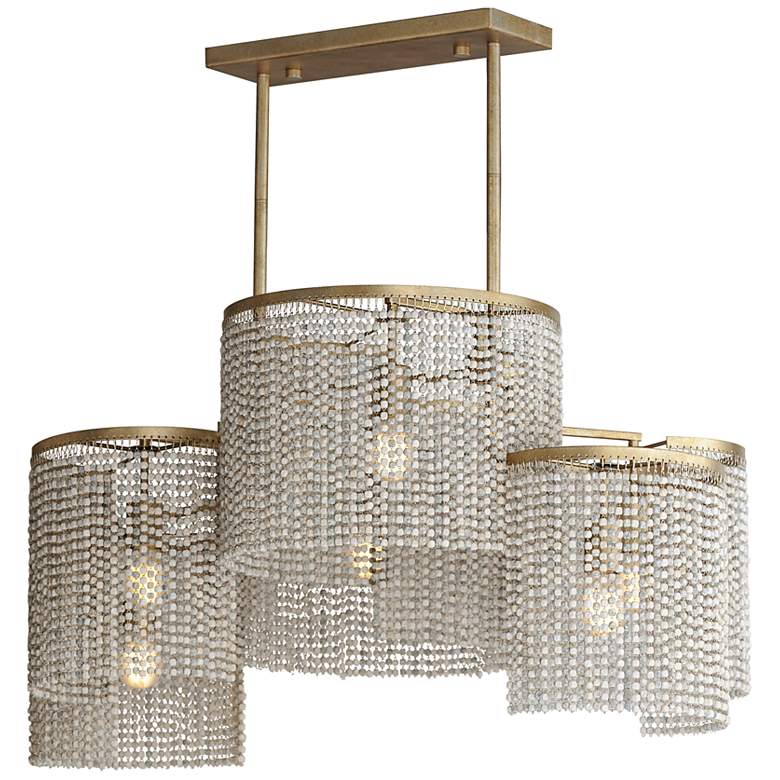 Image 1 Fontaine 42 1/4" Wide Golden Silver 6-Light Linear Pendant