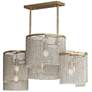1_Fontaine 42 1/4" Wide Golden Silver 6-Light Linear Pendant