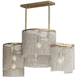 Fontaine 42 1/4" Wide Golden Silver 6-Light Linear Pendant