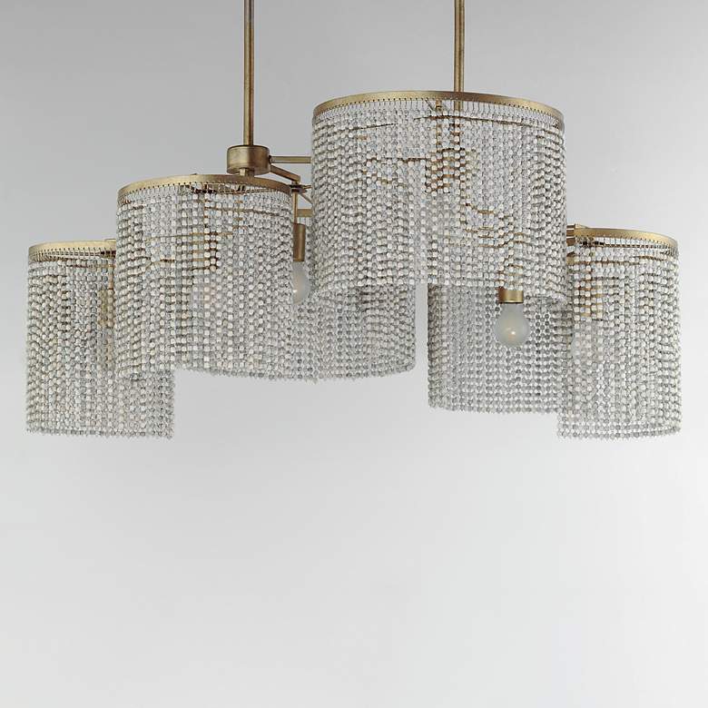 Image 2 Fontaine 42 1/4" Wide Golden Silver 6-Light Linear Pendant more views