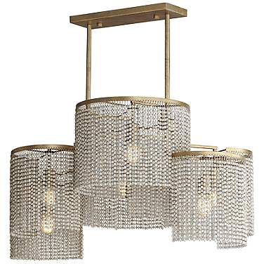 Fontaine 42 1/4" Wide Golden Silver 6-Light Linear Pendant