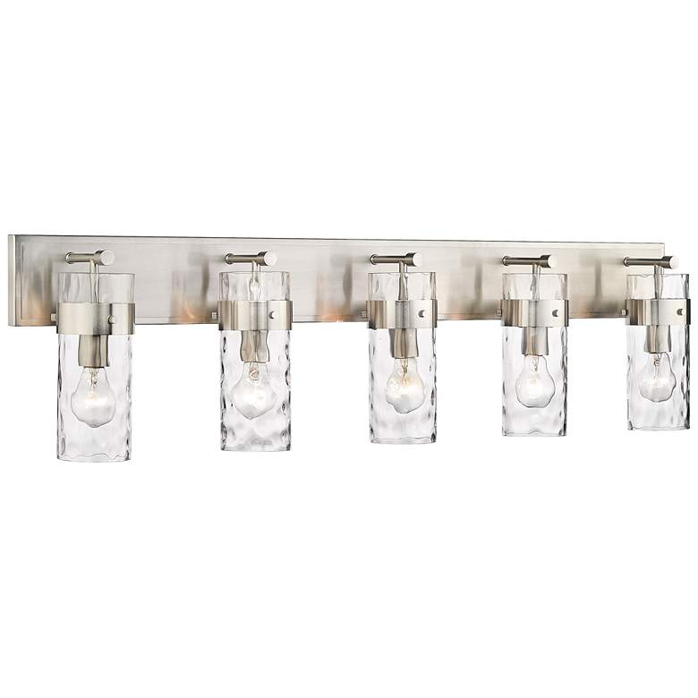 Image 1 Fontaine 44" Wide Brushed Nickel 5-Light Vanity Bath Light
