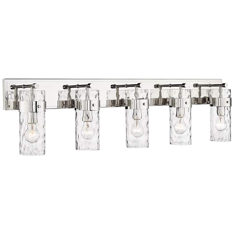 Image 1 Fontaine 44" Wide Polished Nickel 5-Light Vanity Bath Light