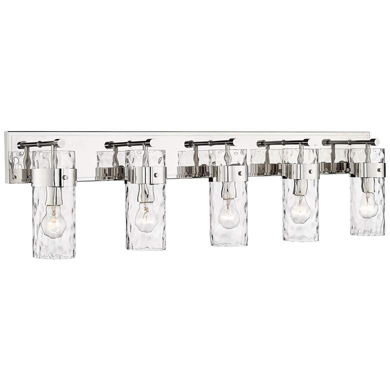 Image 1 Fontaine 44 inch Wide Polished Nickel 5-Light Vanity Bath Light