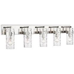 Fontaine 44" Wide Polished Nickel 5-Light Vanity Bath Light