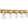 Fontaine 44" Wide Rubbed Brass 5-Light Vanity Bath Light