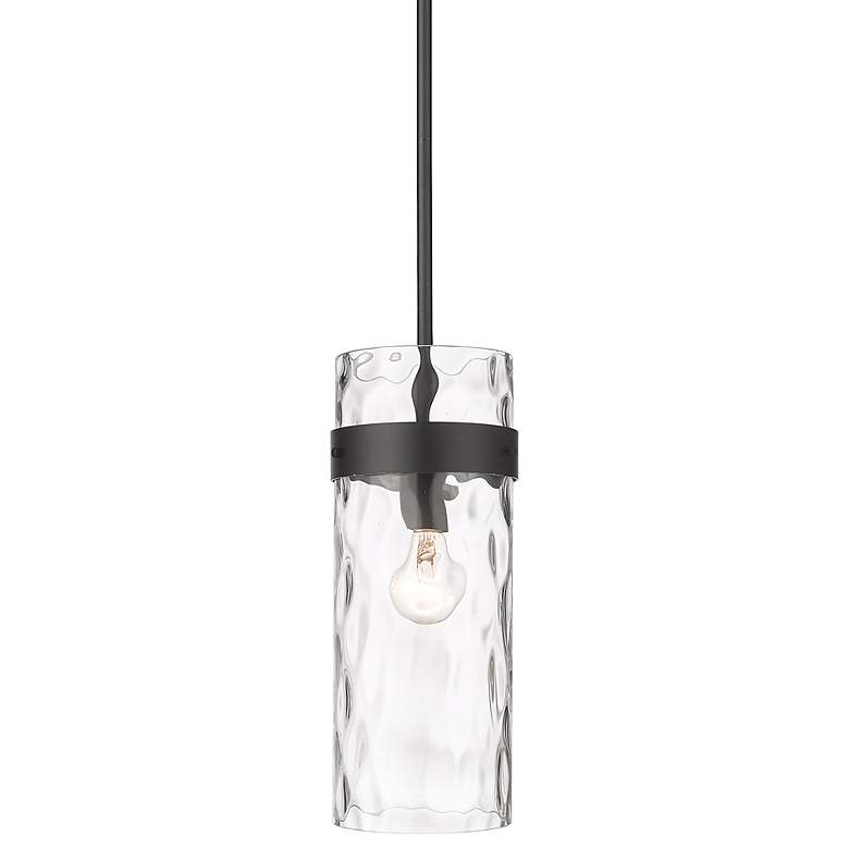 Image 3 Fontaine 6 1/2" Wide Matte Black Cylinder Mini Pendant