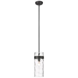 Fontaine 6 1/2" Wide Matte Black Cylinder Mini Pendant