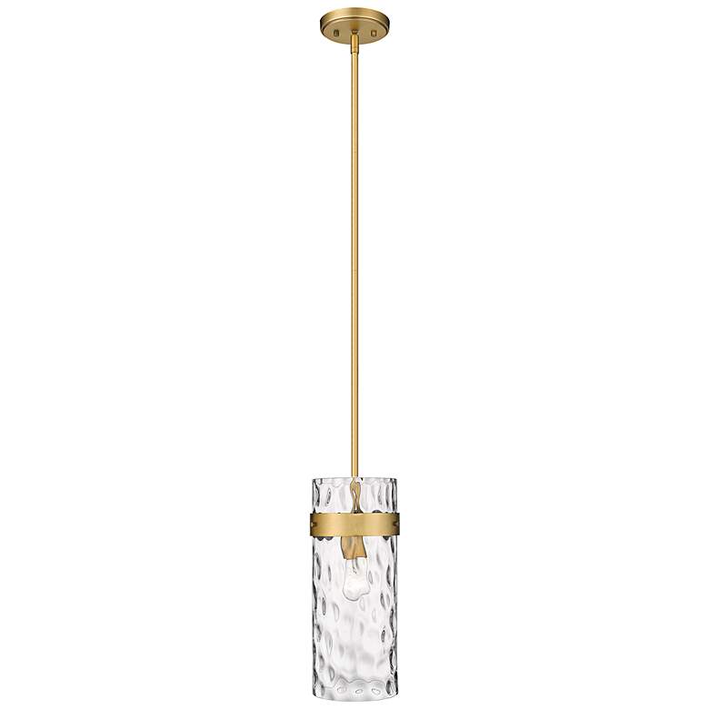 Image 1 Fontaine 6 1/2" Wide Rubbed Brass Mini Pendant