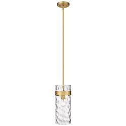 Fontaine 6 1/2" Wide Rubbed Brass Mini Pendant