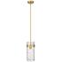 Fontaine 6 1/2" Wide Rubbed Brass Mini Pendant