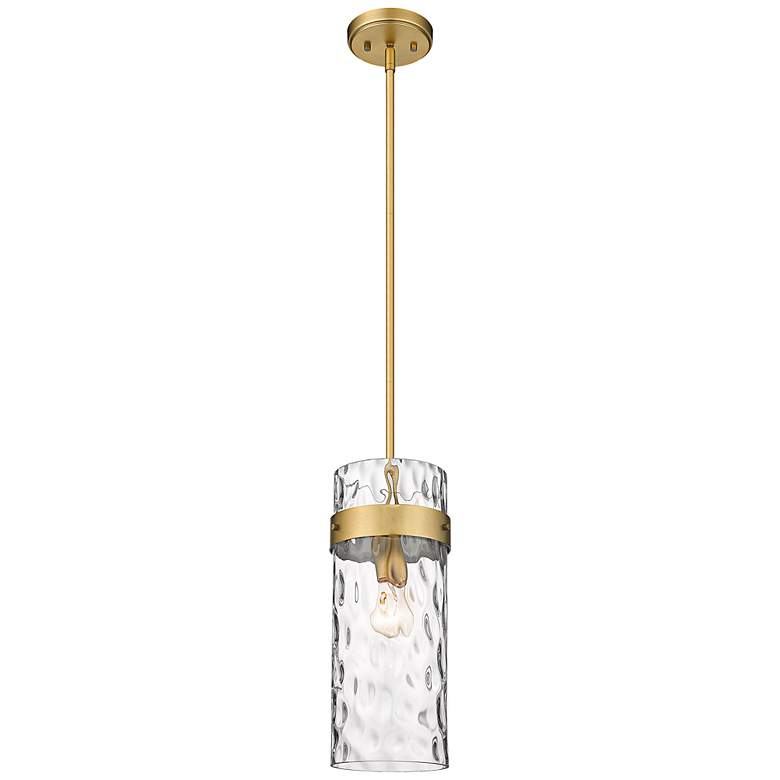 Image 2 Fontaine 6 1/2" Wide Rubbed Brass Mini Pendant more views