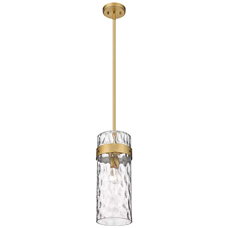 Image 3 Fontaine 6 1/2" Wide Rubbed Brass Mini Pendant more views
