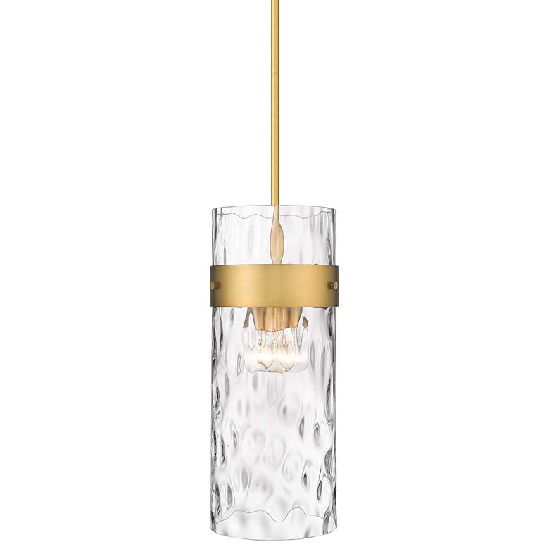 Image 3 Fontaine 9 inch Wide Rubbed Brass 3-Light Mini Pendant