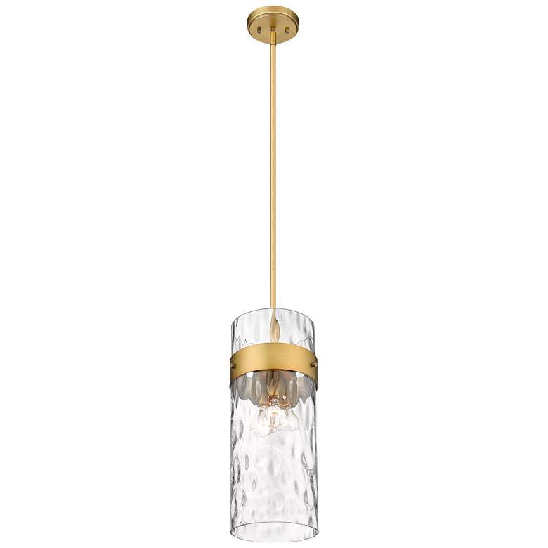 Image 5 Fontaine 9 inch Wide Rubbed Brass 3-Light Mini Pendant more views