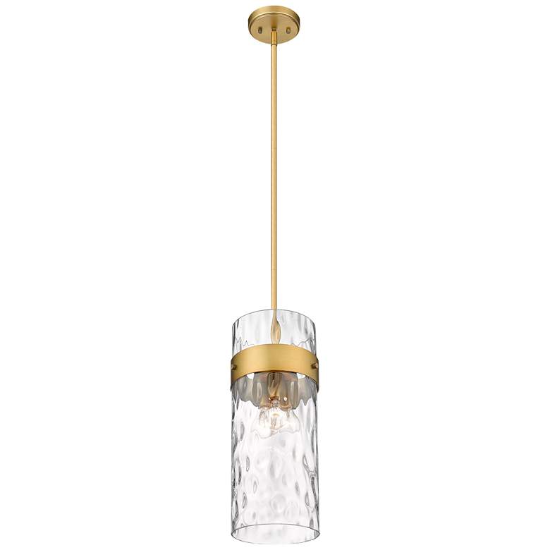 Image 5 Fontaine 9" Wide Rubbed Brass 3-Light Mini Pendant more views