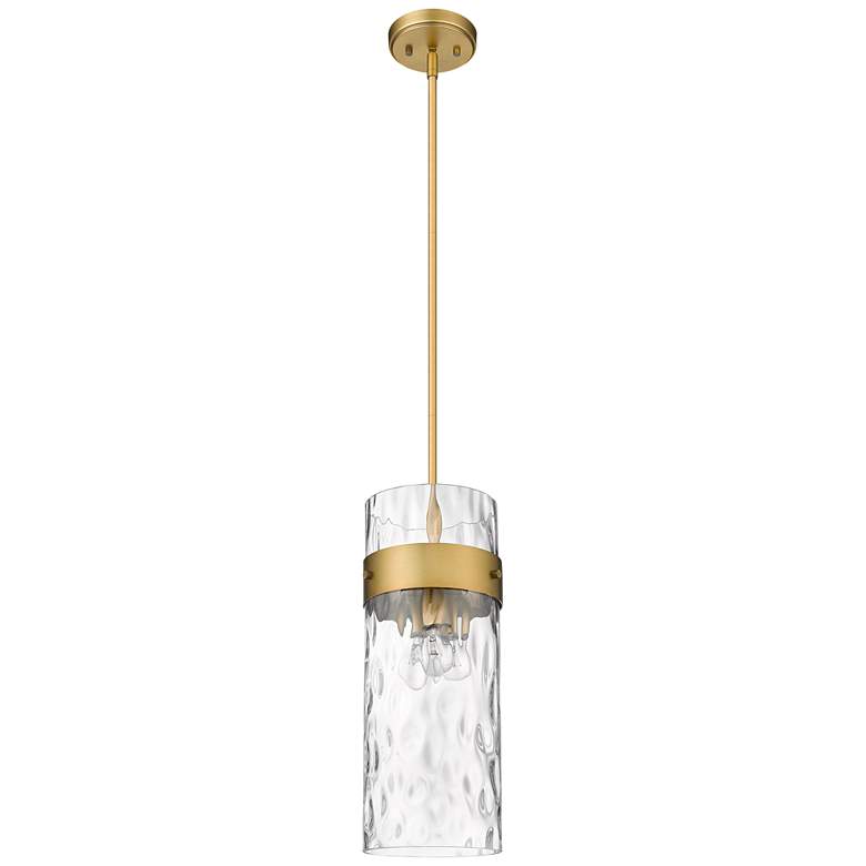 Image 6 Fontaine 9" Wide Rubbed Brass 3-Light Mini Pendant more views