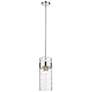 4_Fontaine 9"W Polished Nickel 3-Light Cylinder Mini Pendant more views