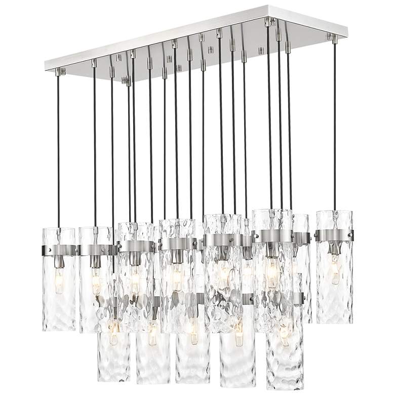 Image 1 Fontaine by Z-Lite Brushed Nickel 44.25 inch 17 Light Linear Chandelier