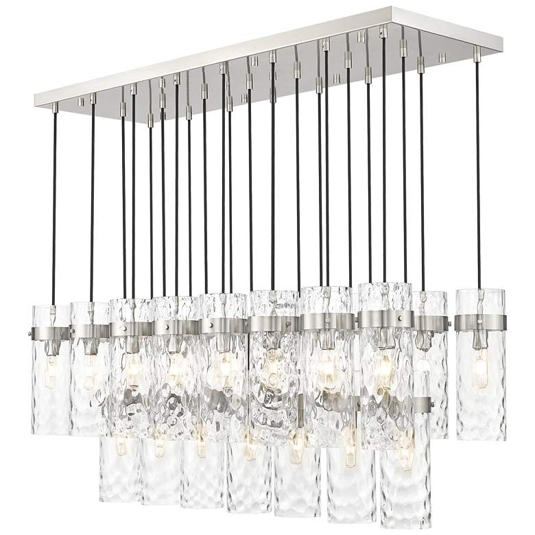 Image 1 Fontaine by Z-Lite Brushed Nickel 54.5 inch 23 Light Linear Chandelier