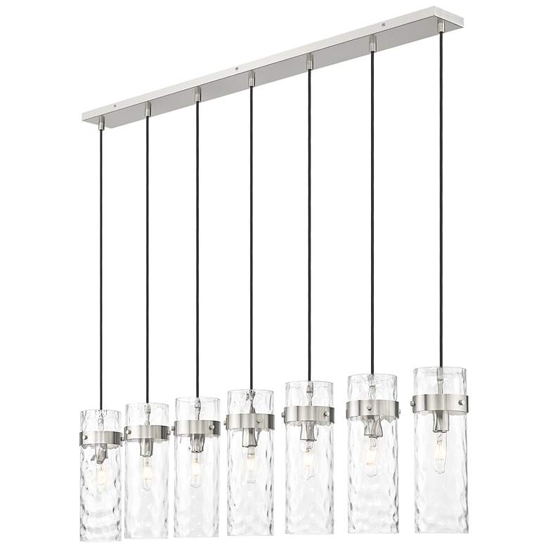 Image 1 Fontaine by Z-Lite Brushed Nickel 56.75 inch 7 Light Linear Chandelier