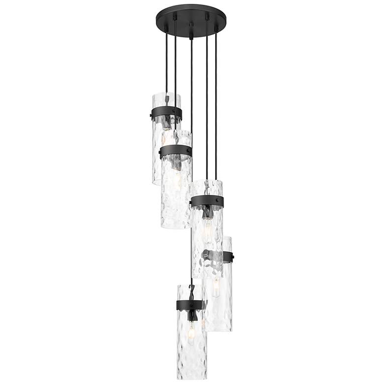Image 2 Fontaine by Z-Lite Matte Black 14.5 inch 5 Light Chandelier more views