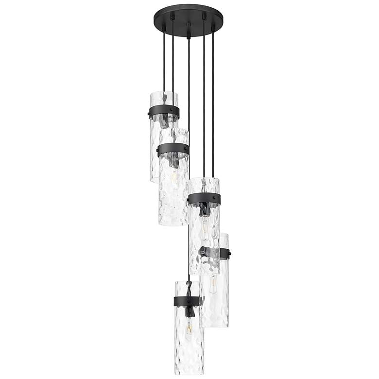 Image 5 Fontaine by Z-Lite Matte Black 14.5 inch 5 Light Chandelier more views