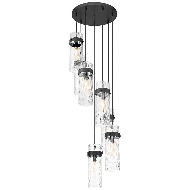Image 1 Fontaine by Z-Lite Matte Black 19.5 inch 7 Light Chandelier