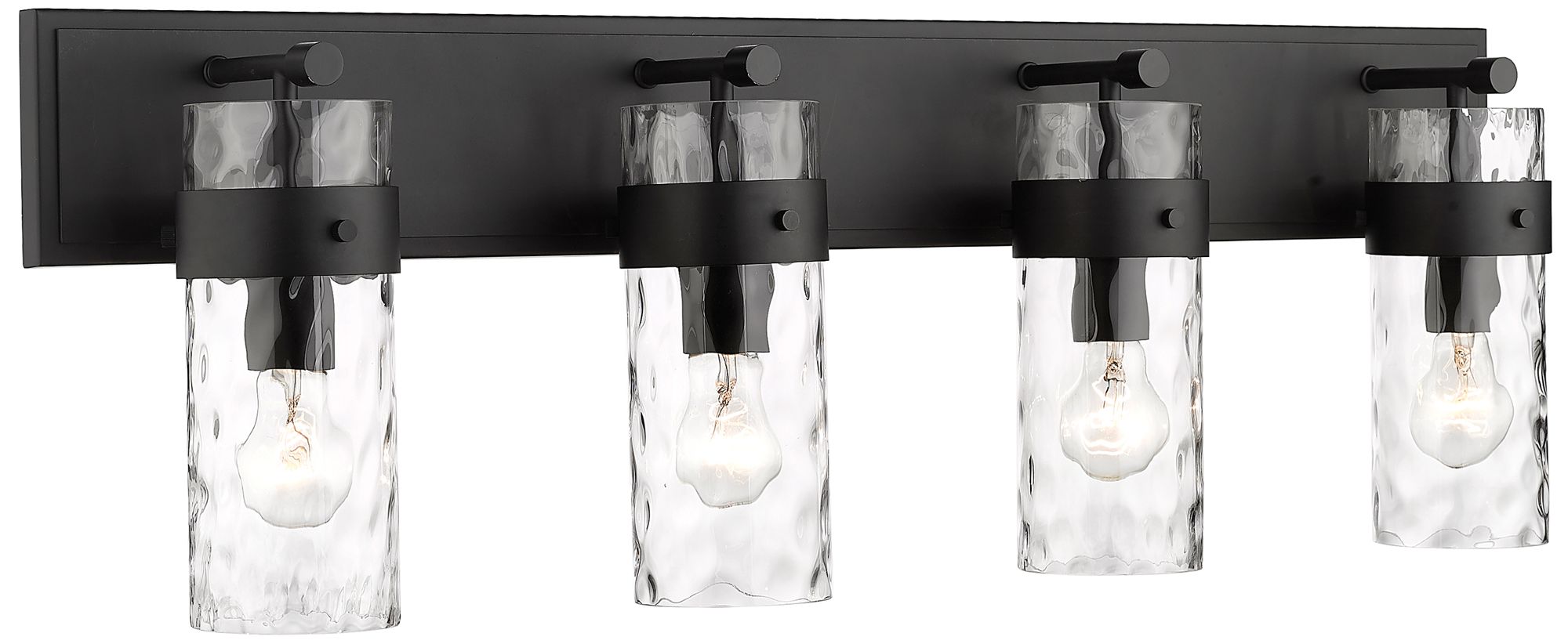 Fontaine by Z-Lite Matte Black 34 inch 4 Light Vanity