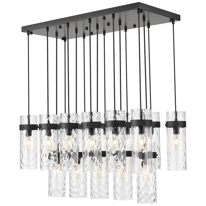 Image 1 Fontaine by Z-Lite Matte Black 44.25 inch 17 Light Linear Chandelier