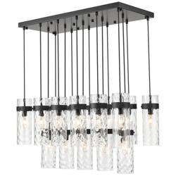 Fontaine by Z-Lite Matte Black 44.25 inch 17 Light Linear Chandelier