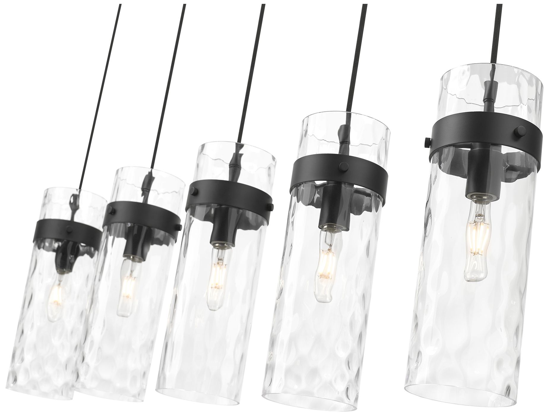 Image 2 Fontaine by Z-Lite Matte Black 44.25 inch 5 Light Linear Chandelier more views