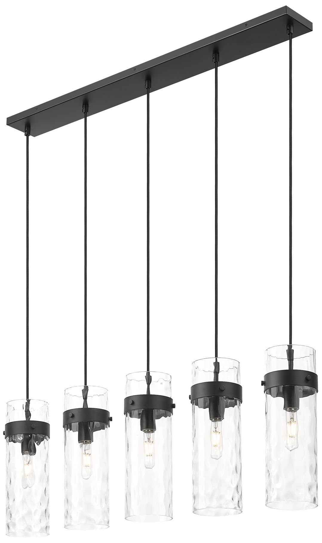 Image 3 Fontaine by Z-Lite Matte Black 44.25 inch 5 Light Linear Chandelier more views