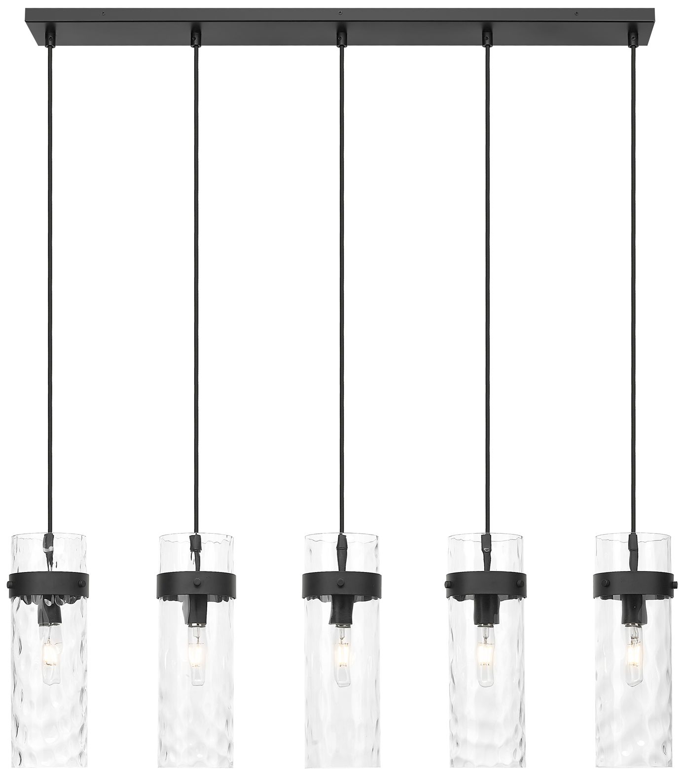 Image 4 Fontaine by Z-Lite Matte Black 44.25 inch 5 Light Linear Chandelier more views