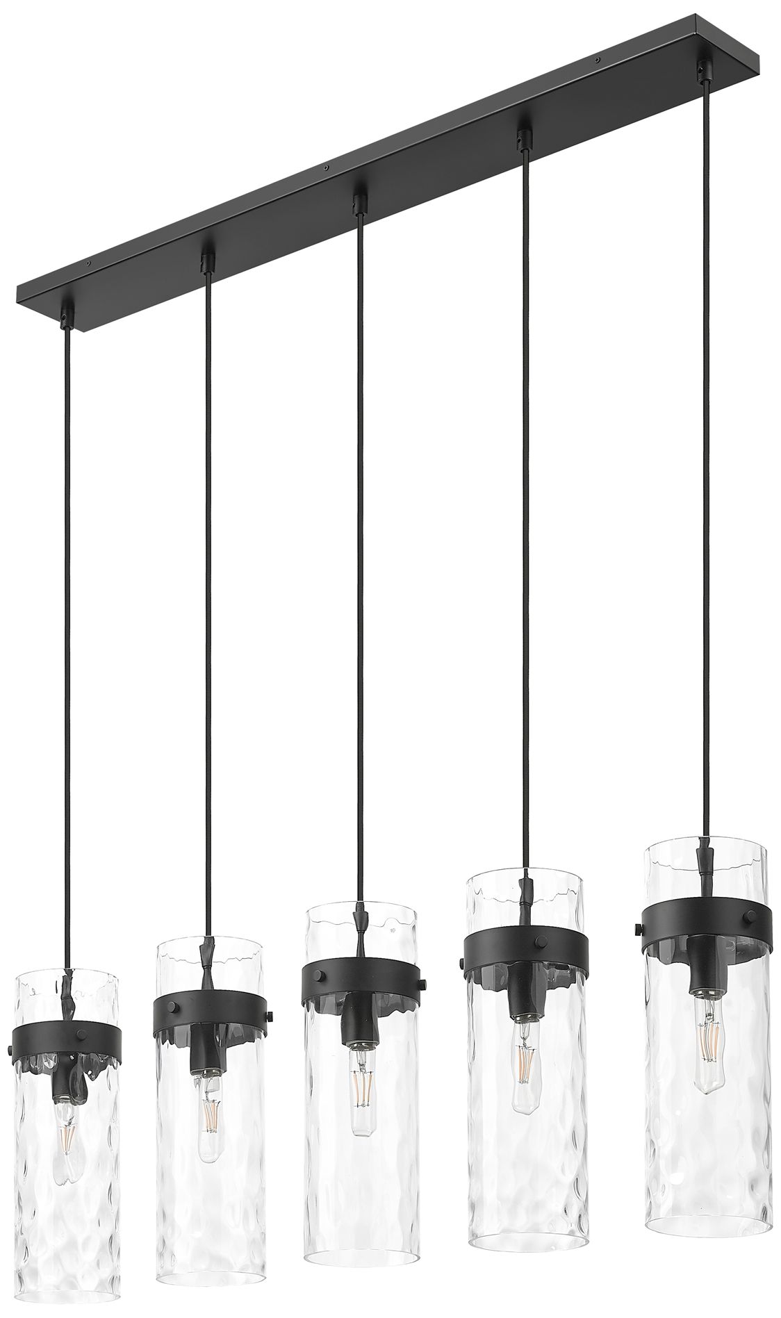 Image 5 Fontaine by Z-Lite Matte Black 44.25 inch 5 Light Linear Chandelier more views