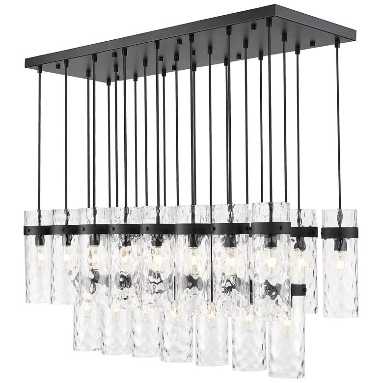 Image 1 Fontaine by Z-Lite Matte Black 54.5 inch 23 Light Linear Chandelier