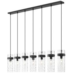 Fontaine by Z-Lite Matte Black 56.75 inch 7 Light Linear Chandelier