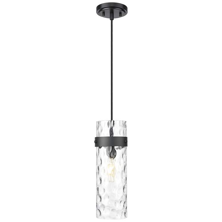Image 1 Fontaine by Z-Lite Matte Black 8 inch 1 Light Pendant