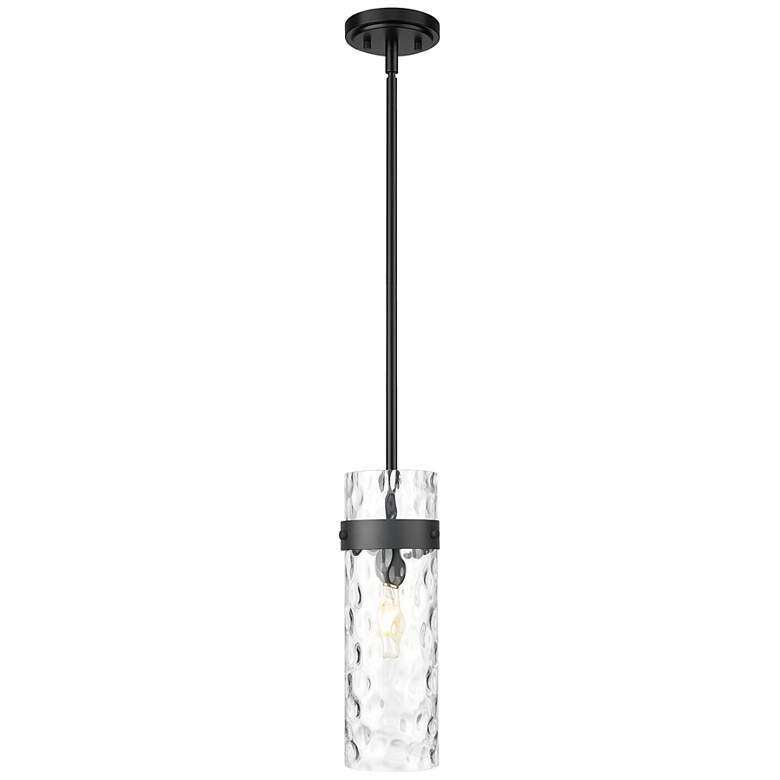 Image 1 Fontaine by Z-Lite Matte Black 8 inch 1 Light Pendant