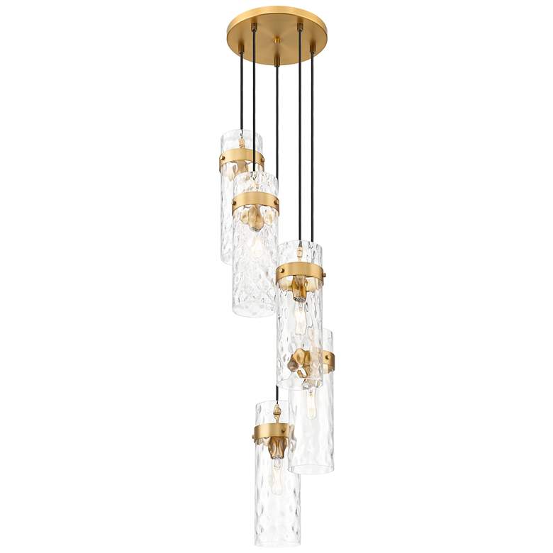 Image 1 Fontaine by Z-Lite Rubbed Brass 14.5 inch 5 Light Chandelier