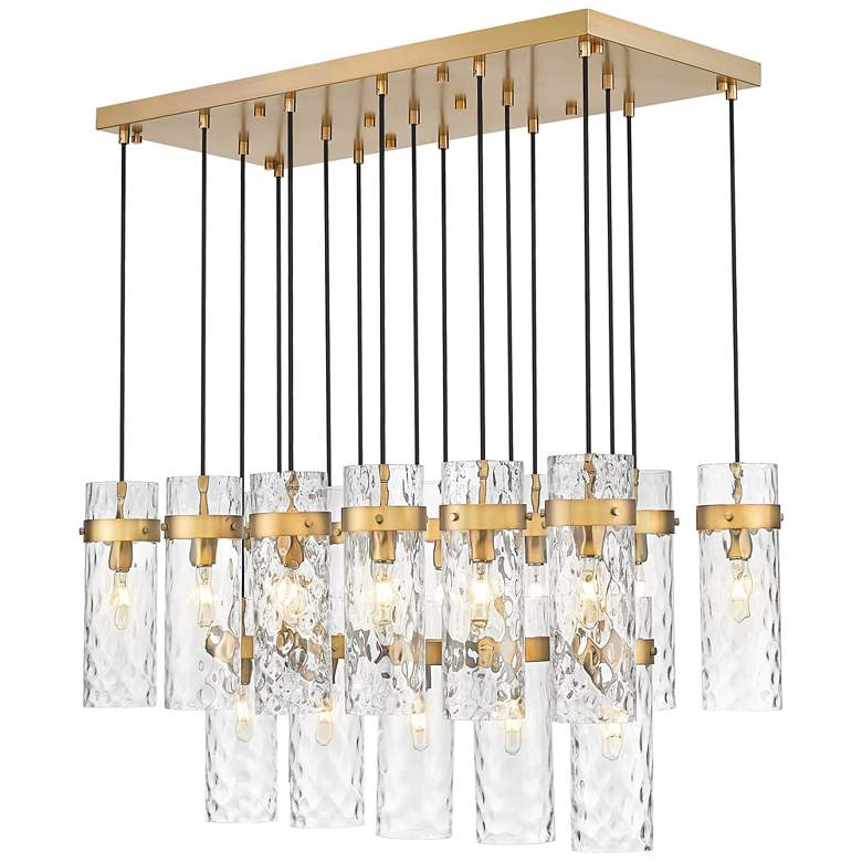 Image 1 Fontaine by Z-Lite Rubbed Brass 44.25 inch 17 Light Linear Chandelier